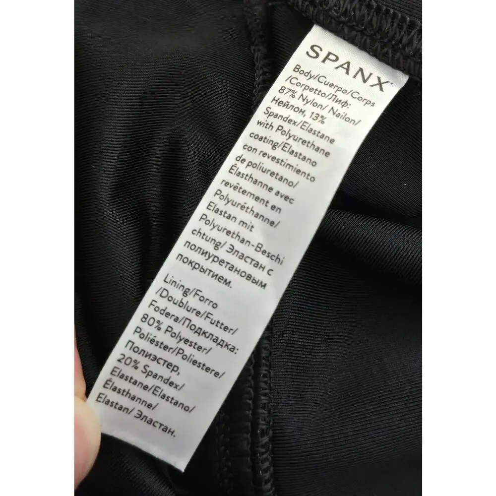 Spanx Black Faux Leather High Rise Shapewear Ankle Leggings NEW Medium